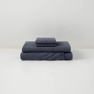Tuft & Needle king size slate linen sheets